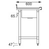 Plonge inox - AISI 304 - 1200 (L) x 600 (P) x 900 (H) mm - Avec égouttoir - Bac à gauche