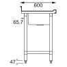 Plonge inox - AISI 304 - 1500 (L) x 600 (P) x 900 (H) mm - Avec égouttoir - 2 bacs à droite