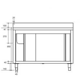 Plonge inox sur meuble - AISI 304 - 600 (L) x 700 (P) x 900 (H) mm - Sans égouttoir
