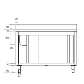 Plonge inox sur meuble - AISI 304 - 1200 (L) x 700 (P) x 900 (H) mm - Avec égouttoir - 1 bac à droite