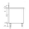 Plonge inox sur meuble - AISI 304 - 1200 (L) x 700 (P) x 900 (H) mm - Avec égouttoir - 1 bac à droite