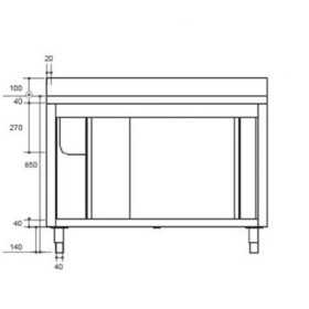 Plonge inox sur meuble - AISI 304 - 1800 (L) x 700 (P) x 900 (H) mm - Avec égouttoir - 2 bacs à gauche