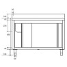 Plonge inox sur meuble - AISI 304 - 1400 (L) x 700 (P) x 900 (H) mm - Avec égouttoir - 2 bacs à droite