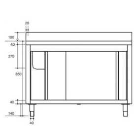 Plonge inox sur meuble - AISI 304 - 1600 (L) x 700 (P) x 900 (H) mm - Avec égouttoir - 2 bacs à droite