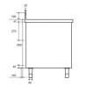 Plonge inox sur meuble - AISI 304 - 1600 (L) x 700 (P) x 900 (H) mm - Avec égouttoir - 2 bacs à droite