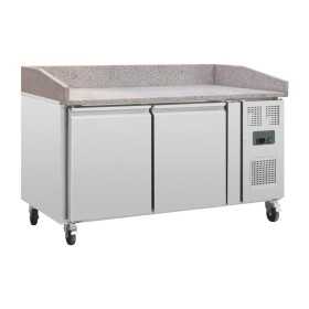 Table réfrigérée pizzas 2 portes + roulettes 290L - GASTROMASTRO