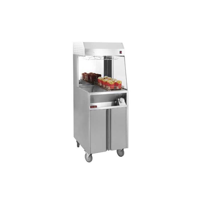 Chauffe frites fast food sur socle inox