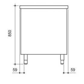 Meuble chauffant inox portes coulissantes 1200 x 700 x 850