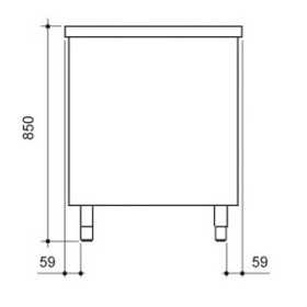 Meuble chauffant inox portes coulissantes 1400 x 700 x 850