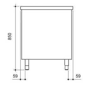 Meuble chauffant inox portes coulissantes 1600 x 700 x 850