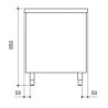 Meuble chauffant inox portes coulissantes 1800 x 700 x 850