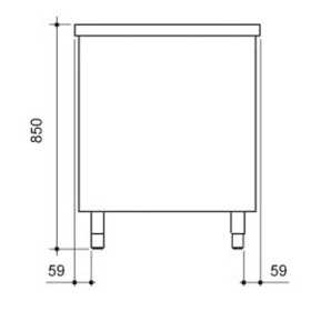 Meuble chauffant inox portes coulissantes 2000 x 700 x 850