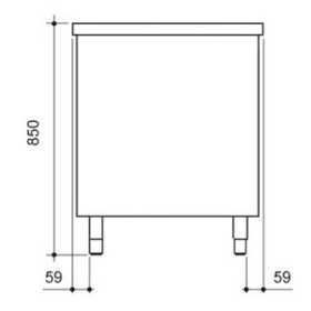 Meuble chauffant inox portes coulissantes 1000 x 600 x 850