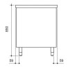 Meuble chauffant inox portes coulissantes 1000 x 600 x 850