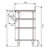 Meuble bas inox pour café portes battantes + tiroirs 820 x 600 x 1150