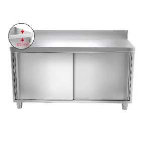 Meuble bas inox portes coulissantes 1800 x 600 x 850