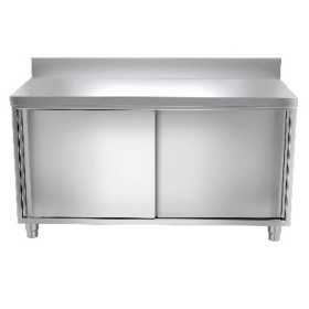 Meuble bas inox portes coulissantes 1800 x 600 x 850