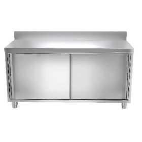 Meuble bas inox portes coulissantes 2000 x 600 x 850