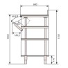 Meuble bas inox pour café portes battantes + tiroirs 1960 x 600 x 1150