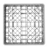Casier de lavage - Verres + tasses - 25 cases - 500 x 500 x 100 mm