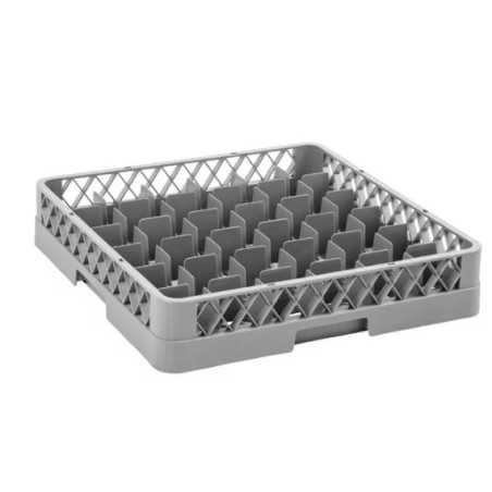 Casier de lavage - Verres + tasses - 25 cases - 500 x 500 x 100 mm