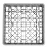 Casier de lavage - Verres + tasses - 25 cases - 500 x 500 x 100 mm