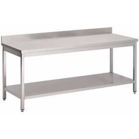 Table inox adossée - AISI 430 - 1000 (L) x 700 (P) x 920 (H) mm