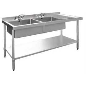 Plonge inox 1 bac spéciale lave-vaisselle passage à droite- sur armoire -  Plusieurs Largeurs - P 700