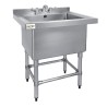 Plonge inox - AISI 304 - Spéciale marmites - 770 (L) x 600 (P) x 900 (H) mm - Sans égouttoir