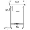 Plonge inox - AISI 304 - 2400 (L) x 600 (P) x 900 (H) mm - Avec 2 égouttoirs - 2 bacs centraux