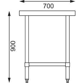 Table inox - AISI 430 - 600 (L) x 700 (P) x 900 (H) mm
