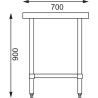 Table inox - AISI 430 - 1500 (L) x 700 (P) x 900 (H) mm
