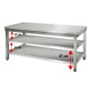 Table inox - AISI 304 - 2000 (L) x 700 (P) x 900 (H) mm