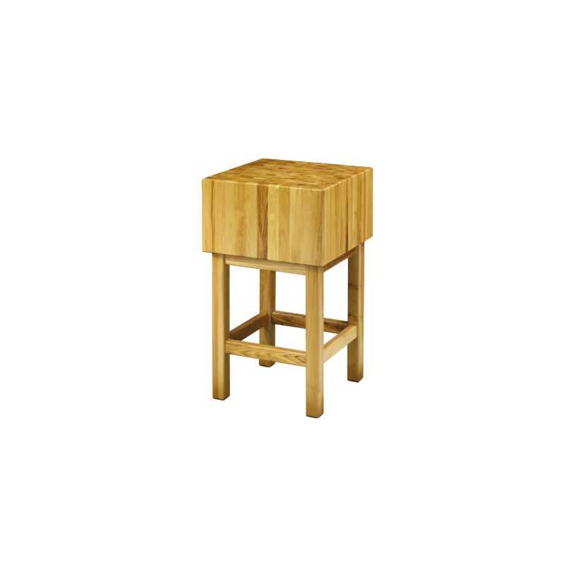 Billot / Table de découpe - Bois d'acacia massif - 500 (L) x 500 (P) x 900 (H) mm