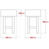 Billot / Table de découpe - Bois d'acacia massif - 500 (L) x 500 (P) x 900 (H) mm