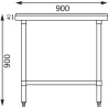 Table de découpe - AISI 201 - 900 (L) x 600 (P) x 900 (H) mm