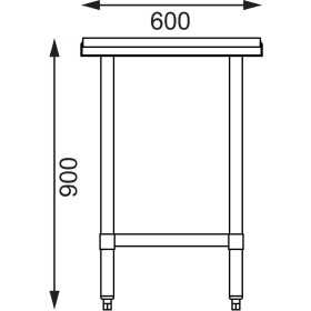 Table de découpe - AISI 201 - 900 (L) x 600 (P) x 900 (H) mm