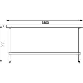 Table inox - 1800 (L) x 900 (P) x 900 (H) mm