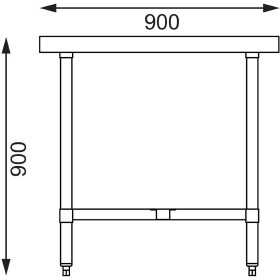 Table inox - 1800 (L) x 900 (P) x 900 (H) mm