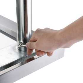 Table inox adossée - AISI 430 - 600 (L) x 600 (P) x 900 (H) mm