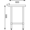 Table inox adossée - AISI 430 - 600 (L) x 600 (P) x 900 (H) mm