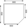 Table inox adossée d'angle - AISI 430 - 800 (L) x 600 (P) x 960 (H) mm