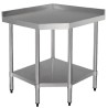 Table inox adossée d'angle - AISI 430 - 800 (L) x 600 (P) x 960 (H) mm