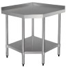 Table inox adossée d'angle - AISI 430 - 900 (L) x 700 (P) x 960 (H) mm