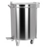 Poubelle inox - 75 litres + pédale/roulettes