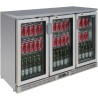 Arrière-bar réfrigéré POLAR - 3 portes vitrées battantes - INOX - 335 litres - Garantie 2 ans - Classe N