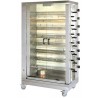 Rôtissoire professionnelle poulets - Gaz - Double - 15 broches/90 poulets - MCM