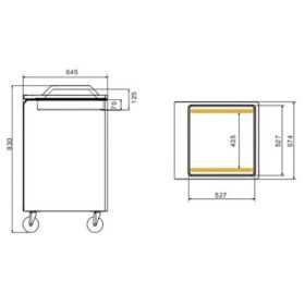 Machine sous-vide - A cloche - 490 mm - 20 m3 - Sur roulettes