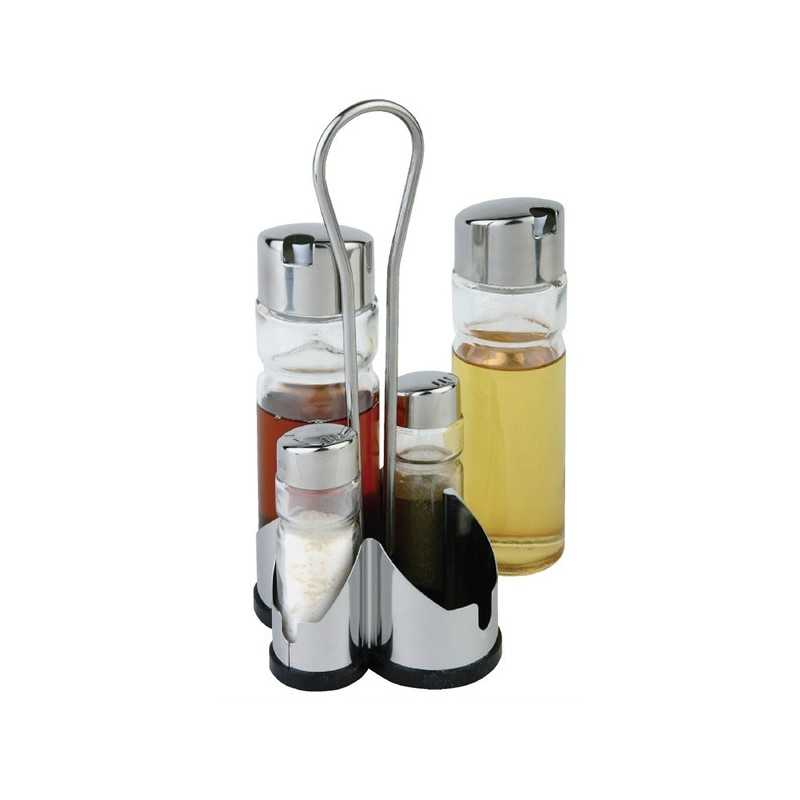 Ménagère complète - Support APS - Huile + vinaigre + salière + poivrier