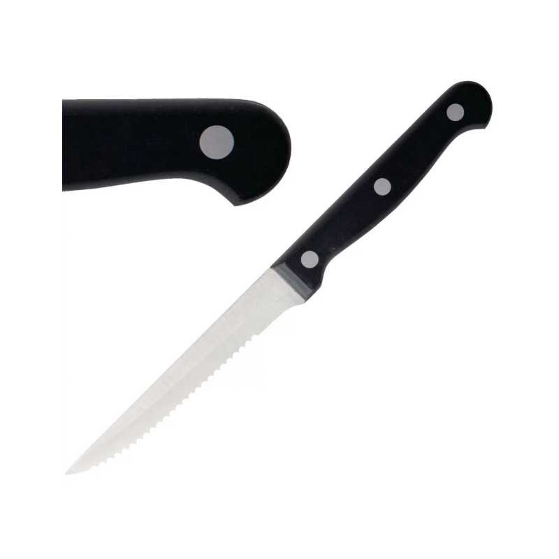 Couteau à pizza / viande - 215 mm - Lot de 12 - Noir